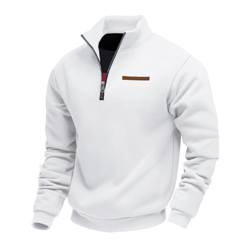 Herre fleece-pullover med høj hals og lynlås Stilla