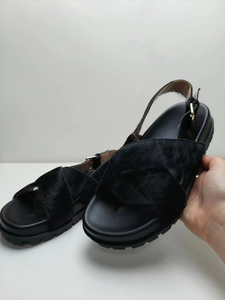 Femme Cross-Strap Plattform sandaler med smart tekstil-overdel Stilla