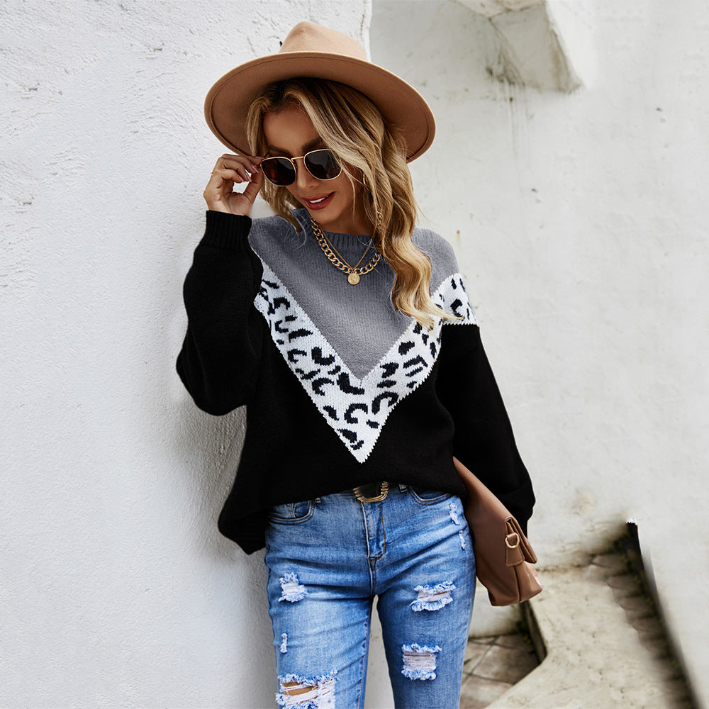 Damer fashionable sweater med V-hals og dyre design Stilla