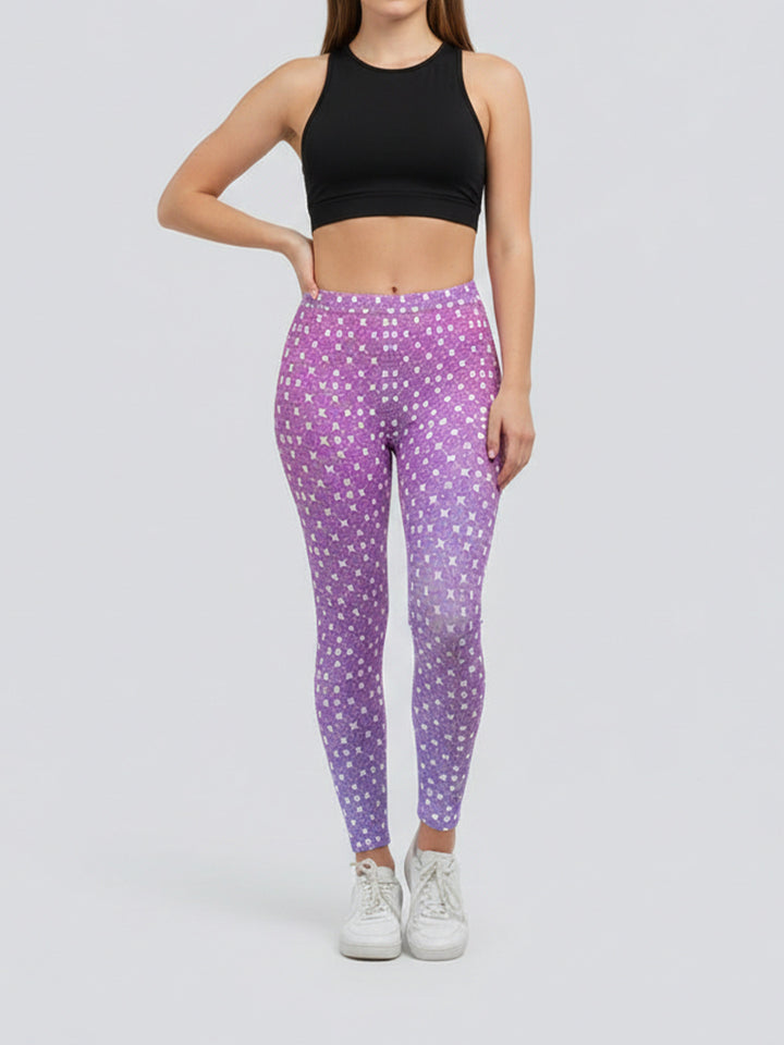 Dame sportleggings med stilrent stjernedesign og høj talje Skovae