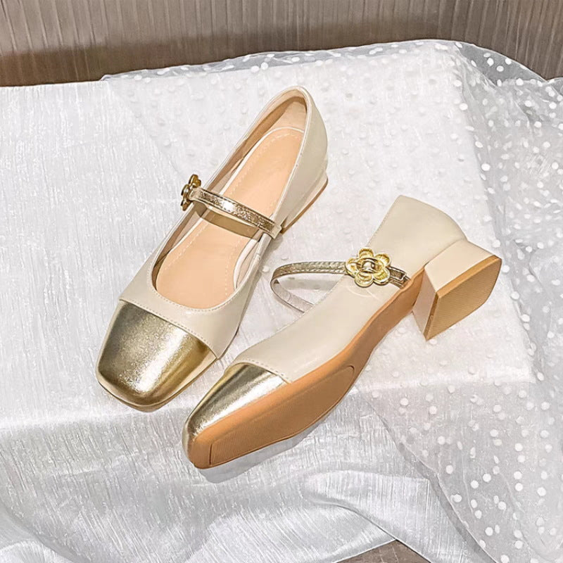 Dame elegante Ballerinas med modebånd og blank metalakcent Stilla