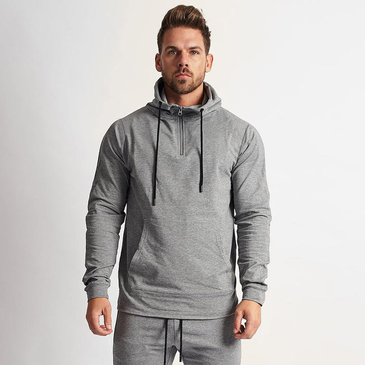 Herrer Sporty Hættetrøje med Zip og Kængurutaske Stilla