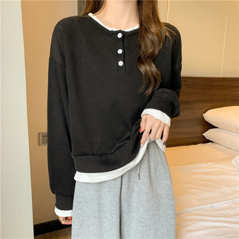 Femme Casual Knap-Op Sweatshirt Stilla