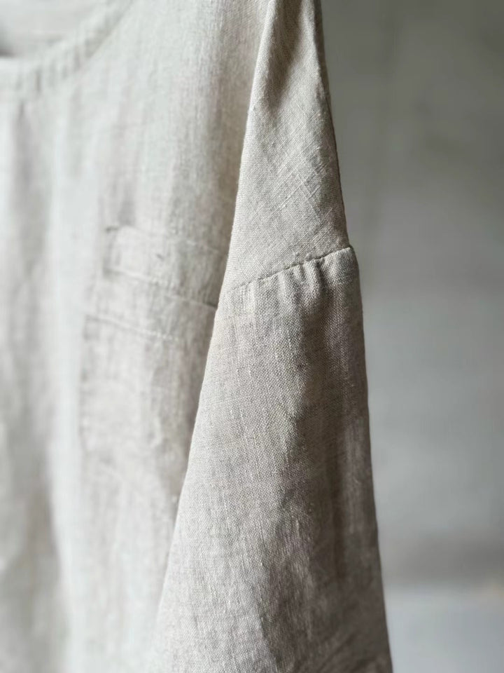 Femme Casual Linned Tunika-Skjorte Stilla