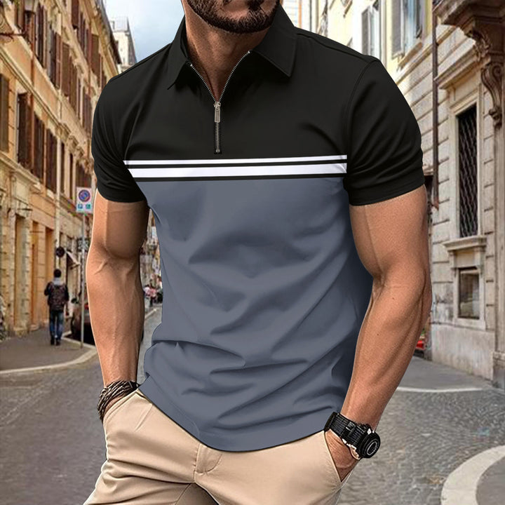 Herrer Sporty Poloshirt med moderigtige lynlås Stilla