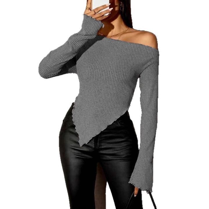 Dame asymmetrisk rib-top Stilla
