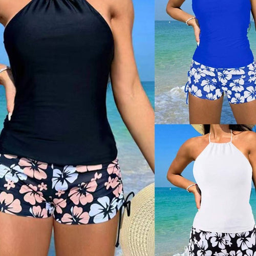 Dame Sporty Tankini-sæt med justerbare stropper og blomsterprint Stilla