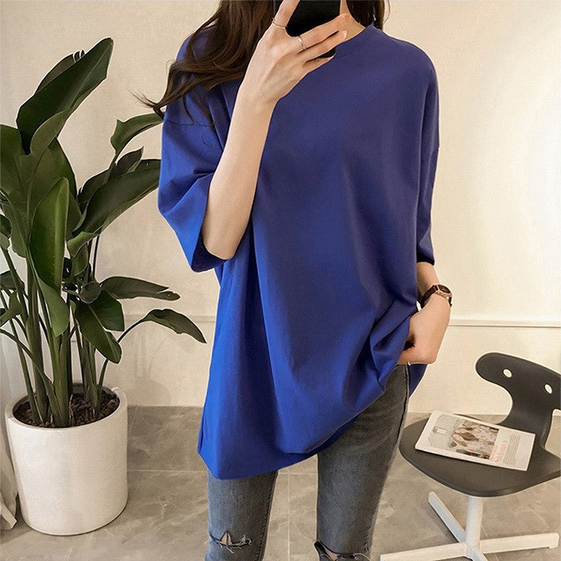 Femme Plus Size Afslappet Fit Løs T-shirt Stilla