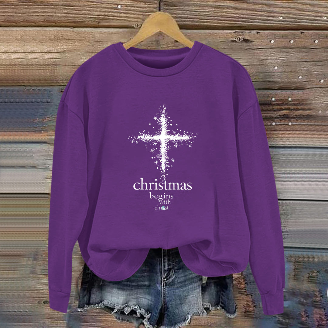Kvinders sweatshirt med Christian motiv og blød inderside Stilla