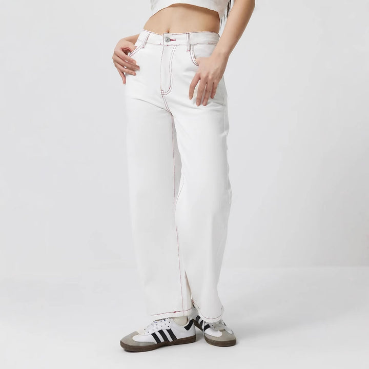 Dame elegante jeans med frugtagtig broderi Stilla