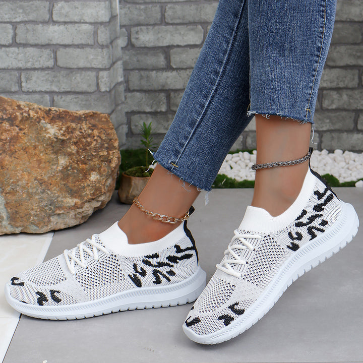 Dame Åndbare Sneakers med elastisk Overdel og skridsikker Sål Stilla
