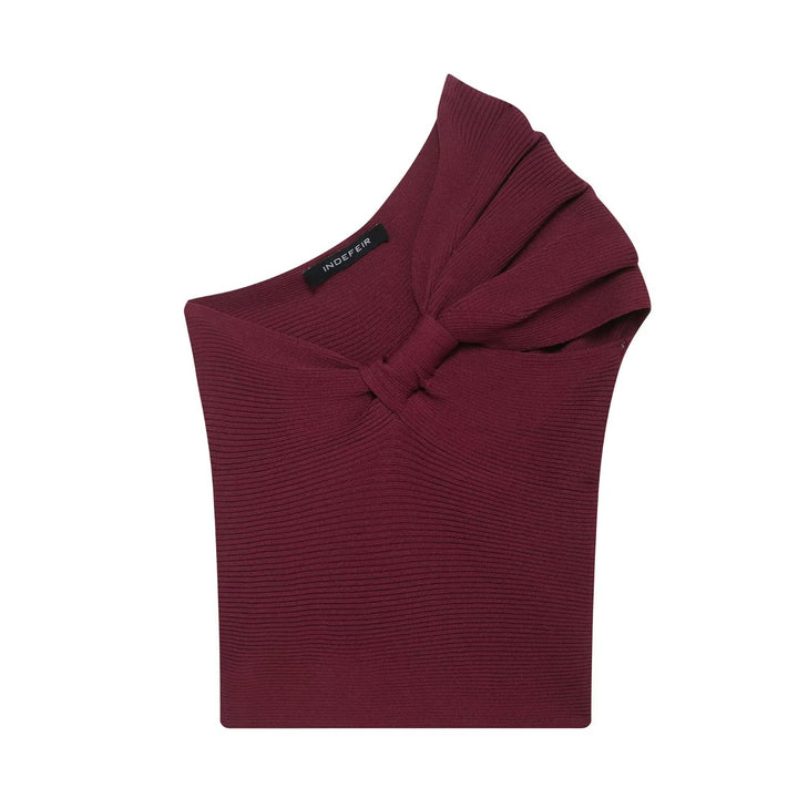 Femme Asymmetrisk Sløjfedetalje-Top Stilla