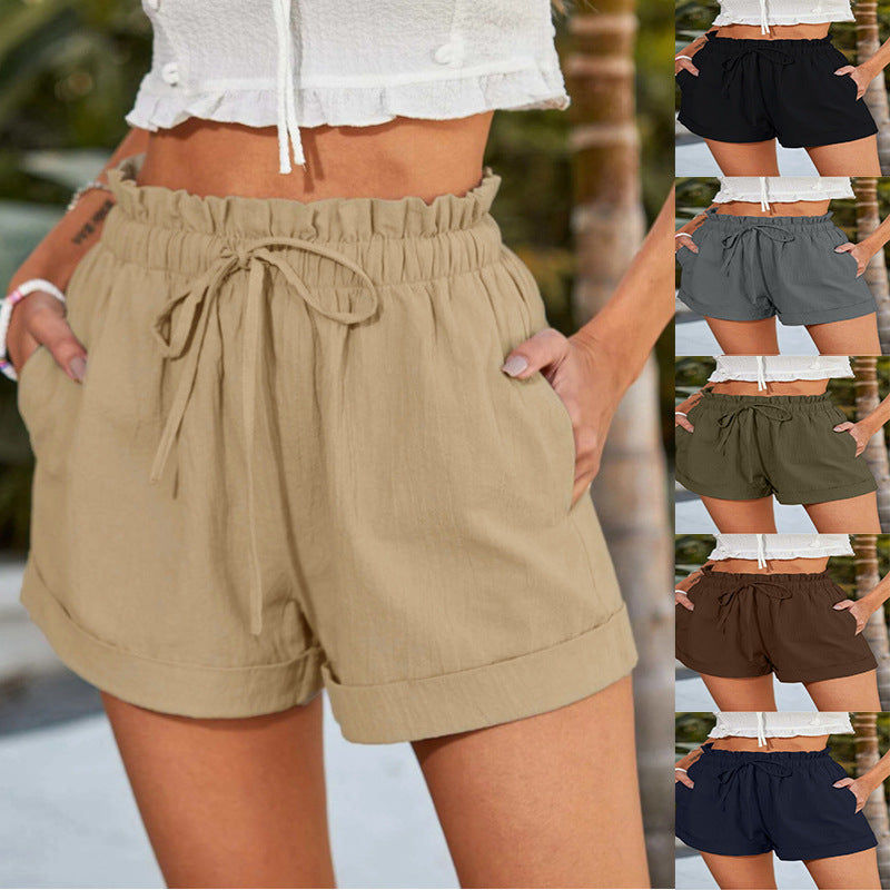 Dame fritids shorts med elastisk talje og sidelommer Stilla