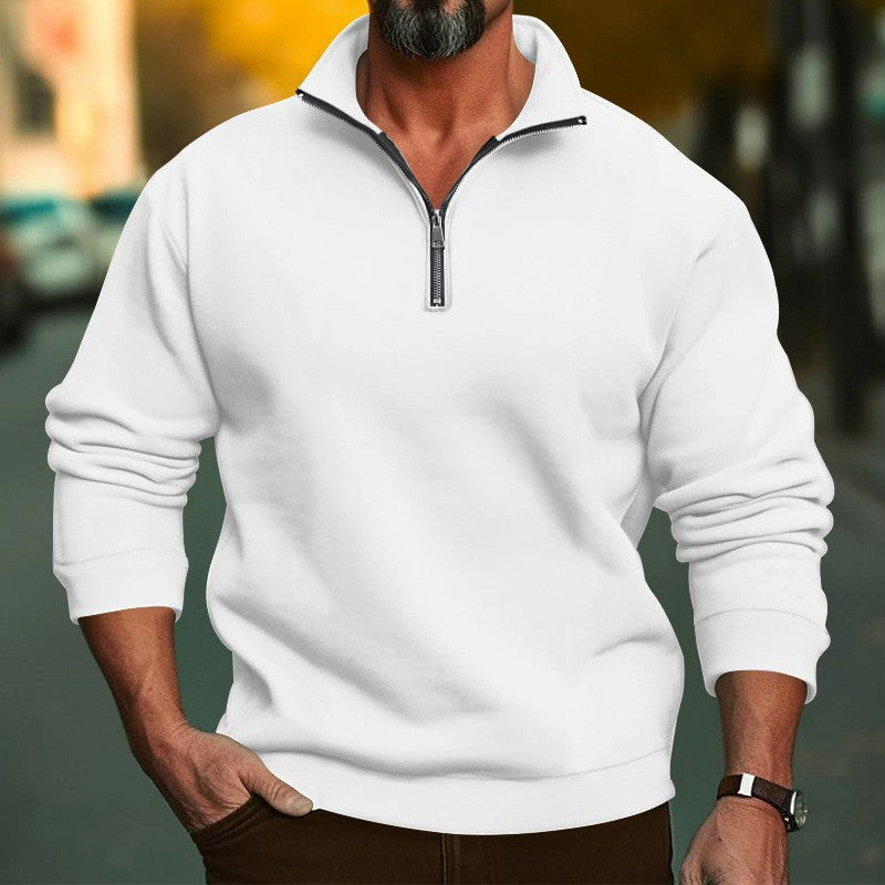 Herre sweatshirt med halvnederdel og hyggelig fleece Skovae