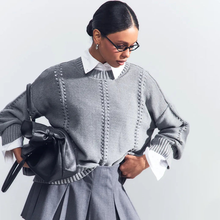 Femme Casual Åben-Strik Pullover Stilla