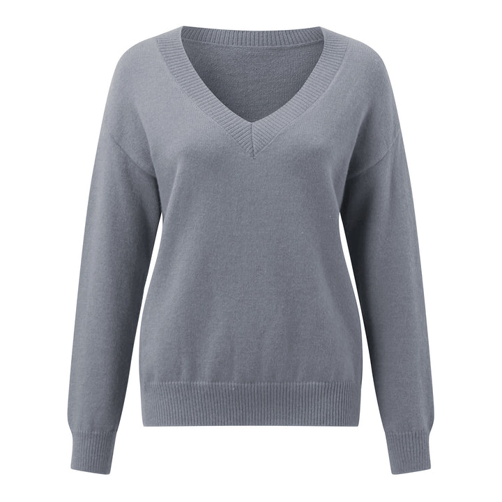 Dame elegant V-hals pullover Stilla