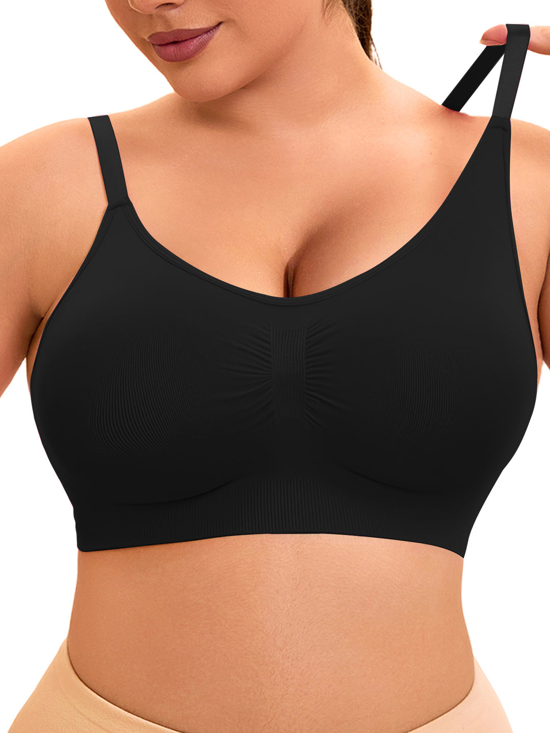 Dame sporty bralette-bh med sømløs pasform og elastisk underbånd Skovae