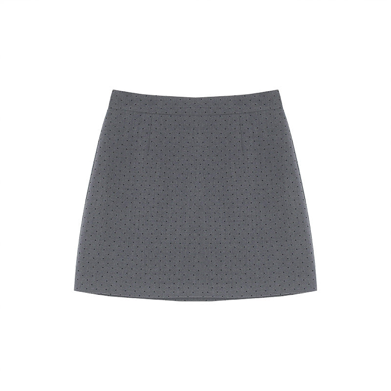 Dame mini nederdel med prikket design og elastisk bånd Stilla