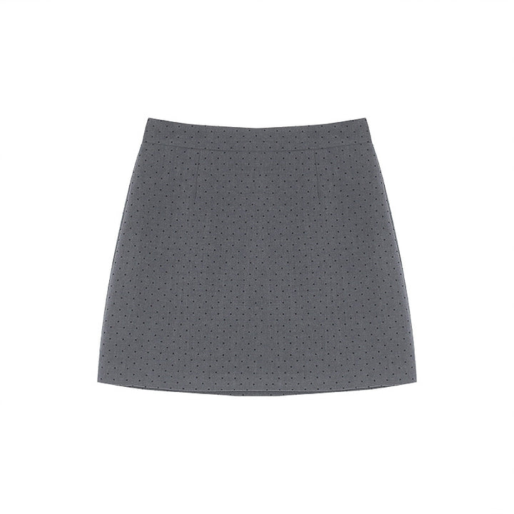 Dame mini nederdel med prikket design og elastisk bånd Stilla