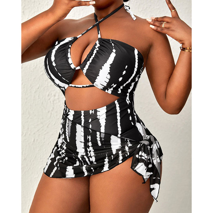 Dame én-delt bikini med moderigtigt cut-out og justerbare stropper Skovae