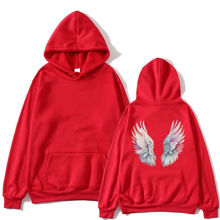 Kvinders hoodie med stilfuldt englevinge-design Skovae