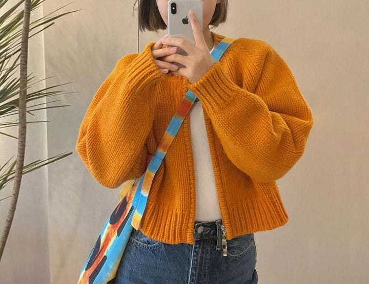 Dame Cozy Cardigan med Rund Hals Stilla