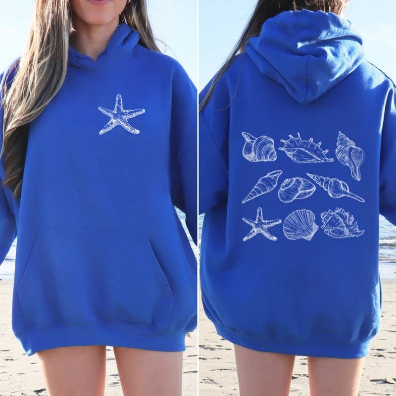 Kvinder Oversized Hoodie med Maritim Skalsdesign Skovae