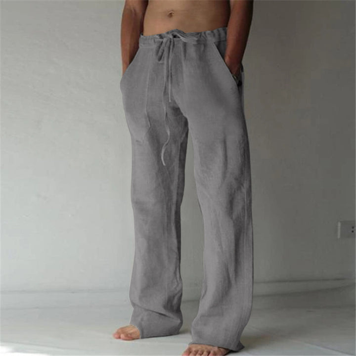 Herrer afslappet linned fritidsbukser med elastisk talje Stilla