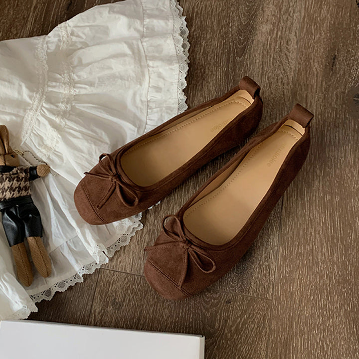 Femme Behagelig Suedes Ballerinas med Sløjfedetail Stilla