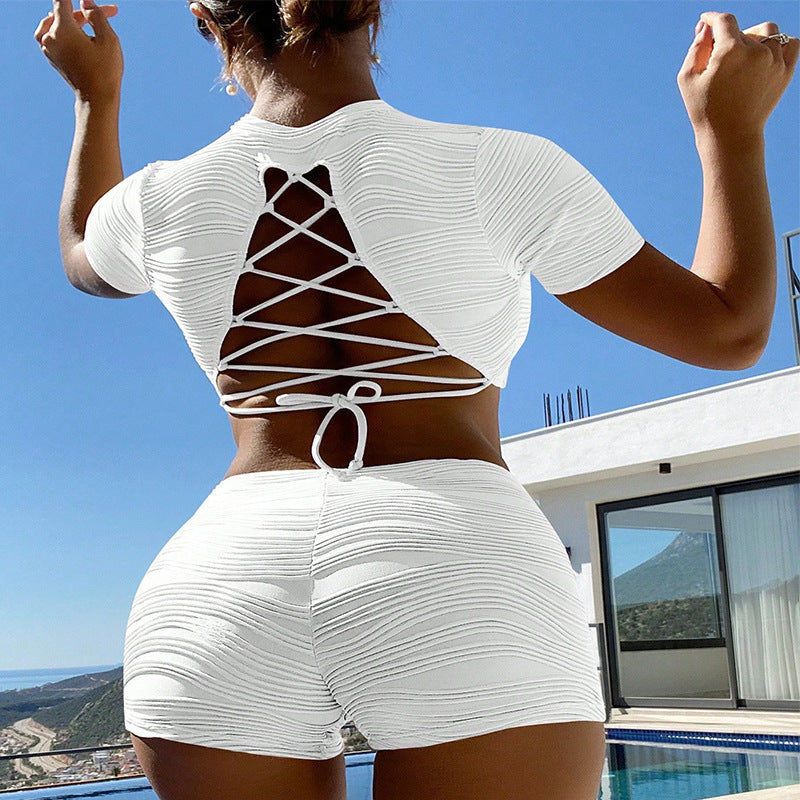 Dame Crop-Top og Shorts Sæt Skovae