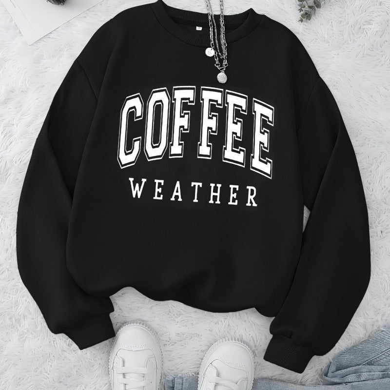 Kvinders sweatshirt med et fashionabelt Coffee Weather print Stilla