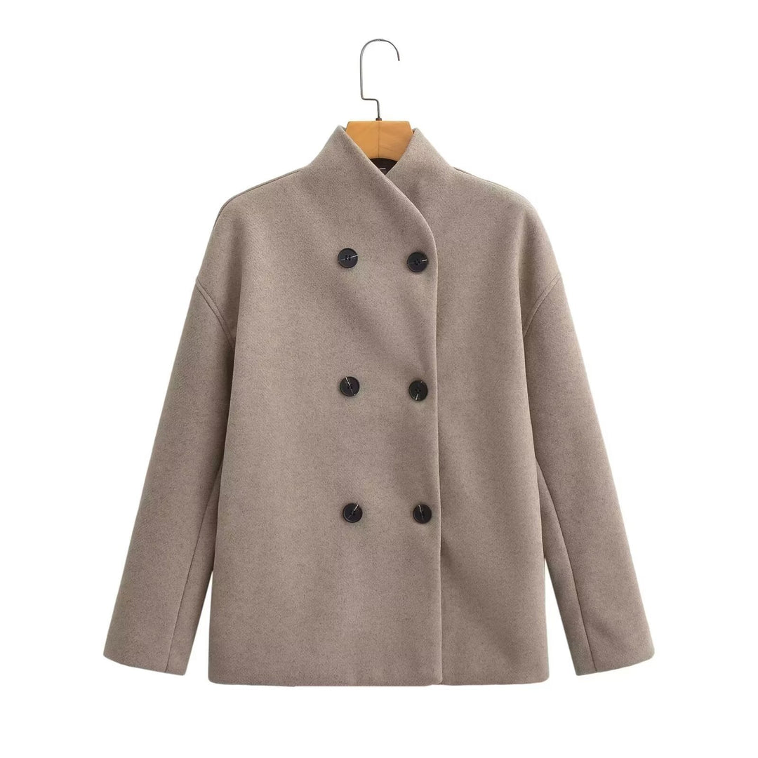 Dame cropped quiltet jakke med dobbelt knapliste og elegant snit Stilla