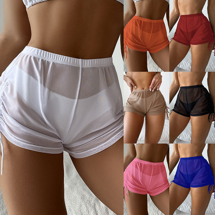 Dame Modische Bade-Shorts med Rüschendetails Skovae