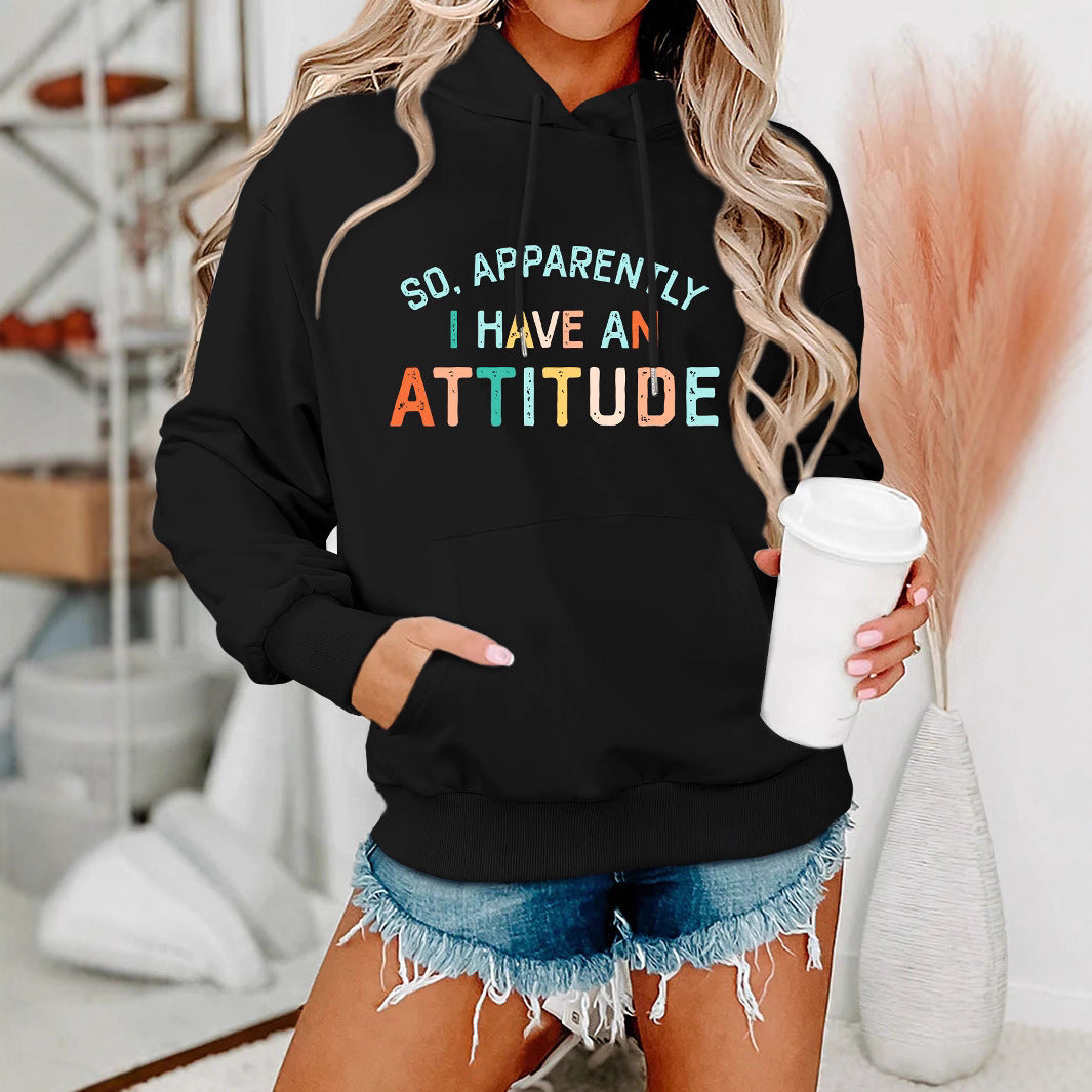 Kvinderne hoodie med kreativ tekst og afslappet pasform Stilla