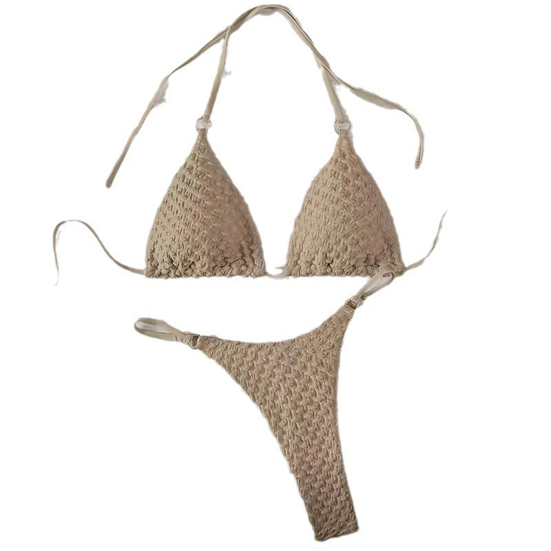 Dame triangel-bikini med flettet design og justerbare stropper Skovae