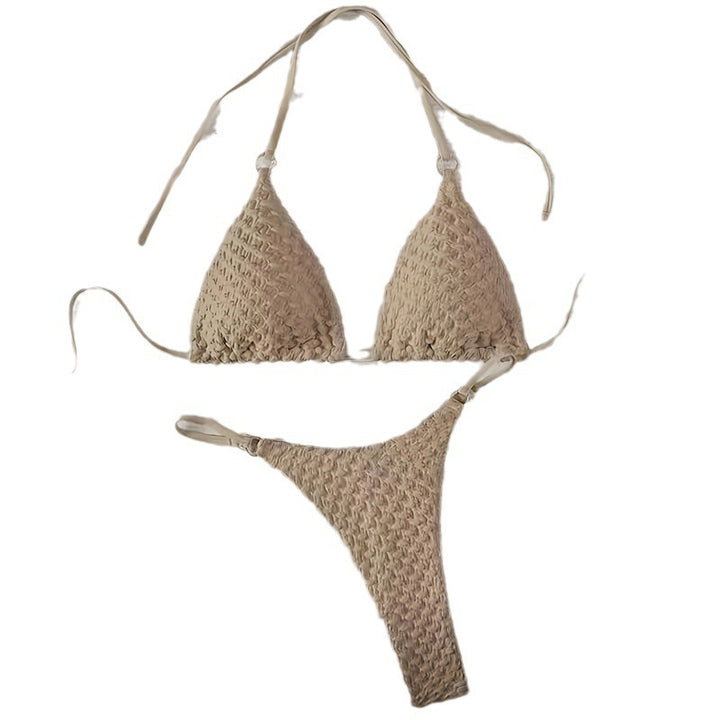 Dame triangel-bikini med flettet design og justerbare stropper Skovae
