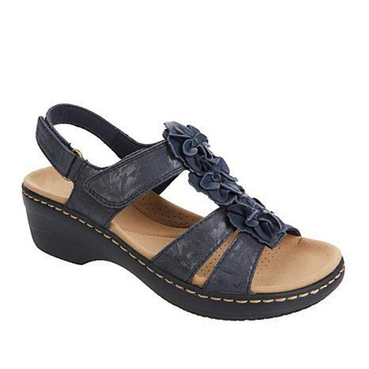 Dame Komfortable Wedge-sandaler med modefikserede rynkedetaljer Stilla