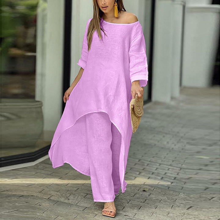 Damer luftig kaftan-stil to-delt med asymmetrisk snit Stilla