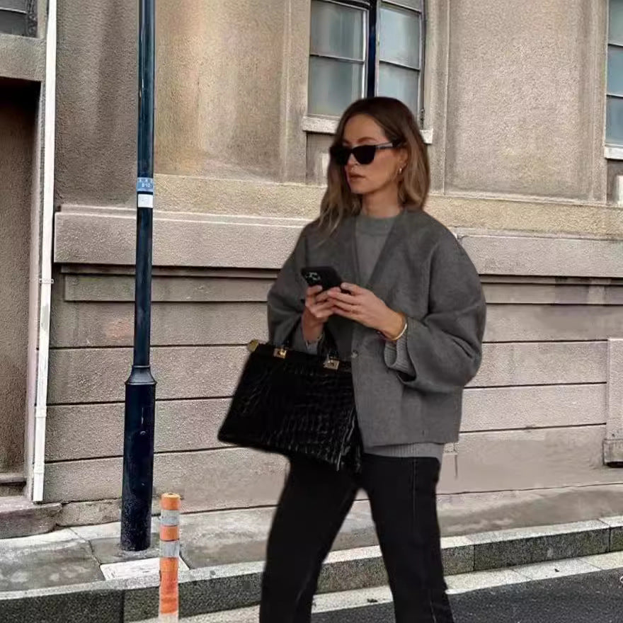 Dame Oversize Uld Blazer Stilla
