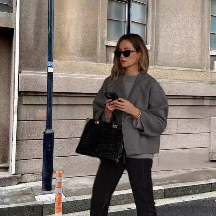 Dame Oversize Uld Blazer Stilla