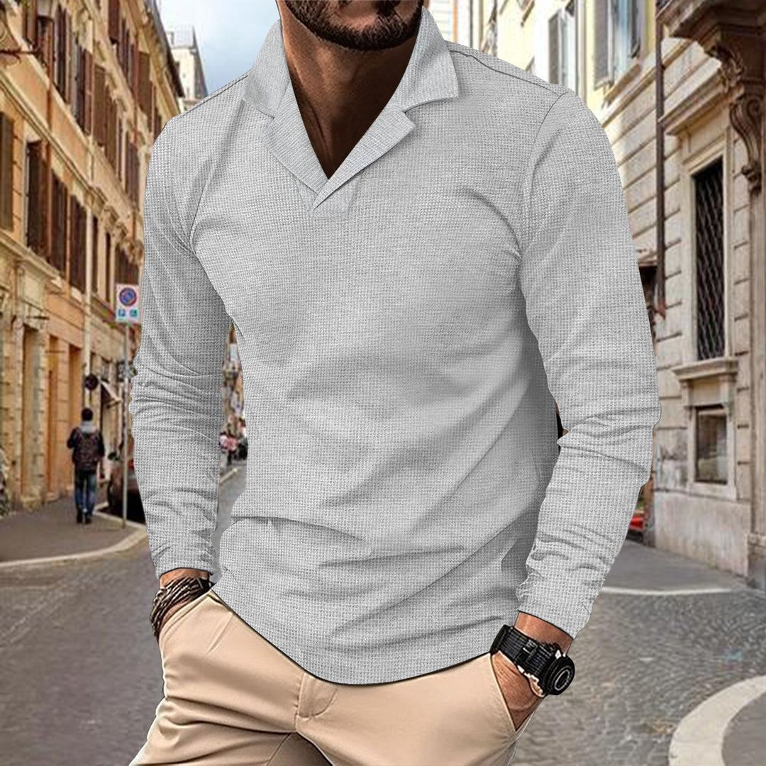 Herrer langærmede polo skjorter med struktureret design Stilla