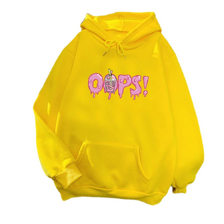 Kvinders hoodie med iøjnefaldende print Skovae