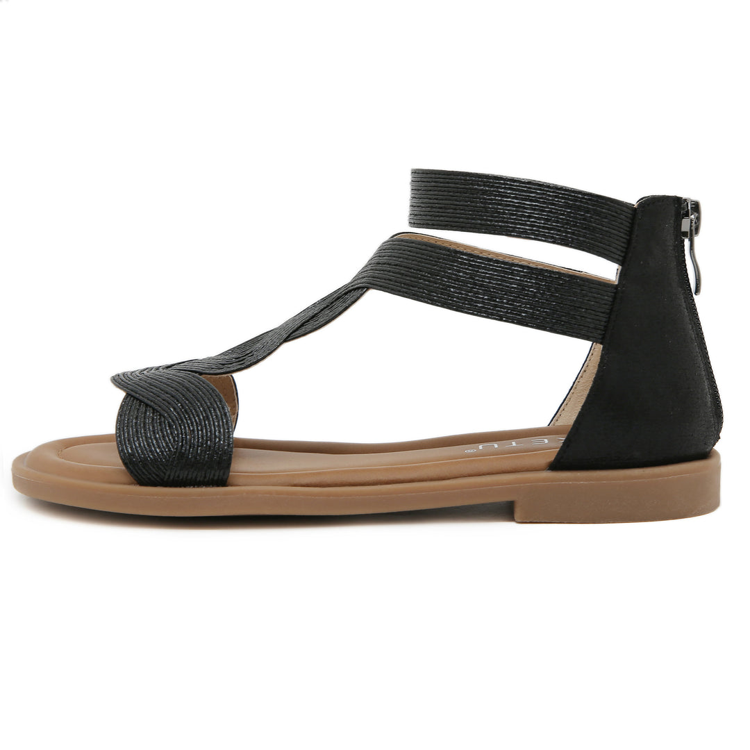 Dame elegante sandaler med flettet remdesign og fleksibel fodseng Stilla