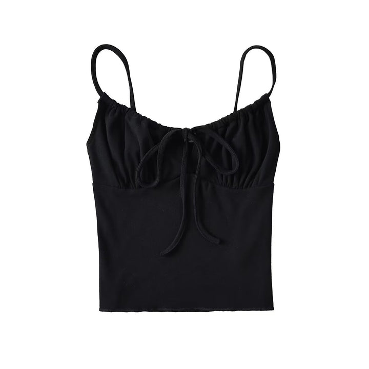 Dame Crop-top med charmerende knude-design og elastisk materiale Stilla