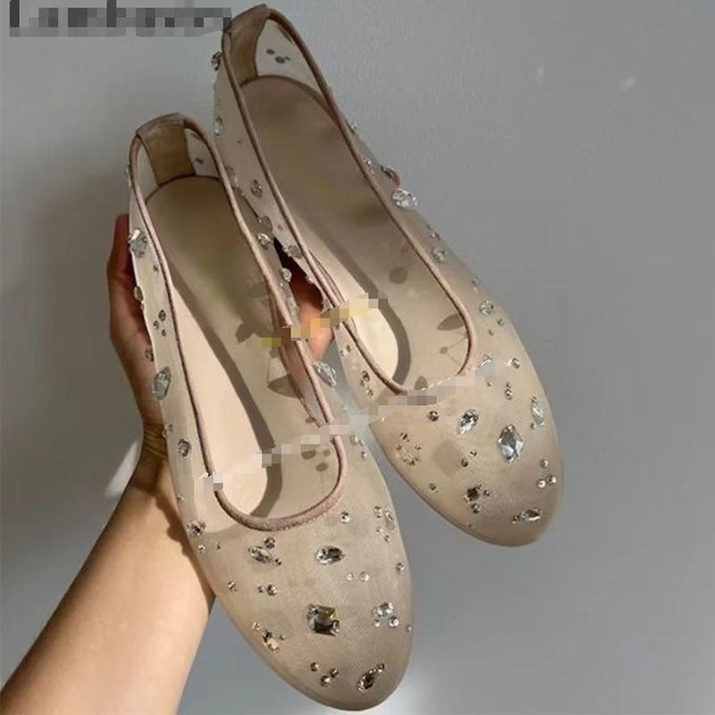 Femme Chic Dekoreret Transparent Ballerina-Flade Stilla