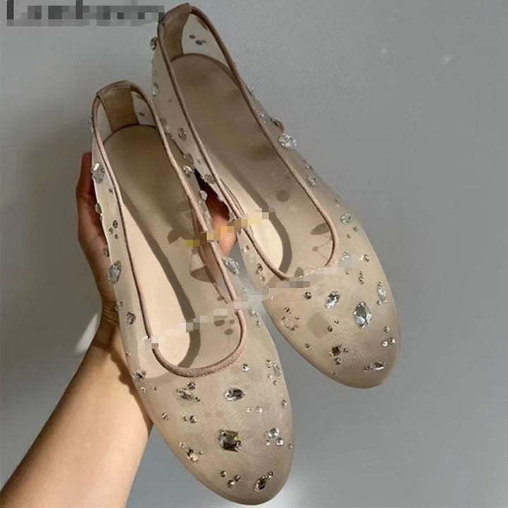 Femme Chic Dekoreret Transparent Ballerina-Flade Stilla