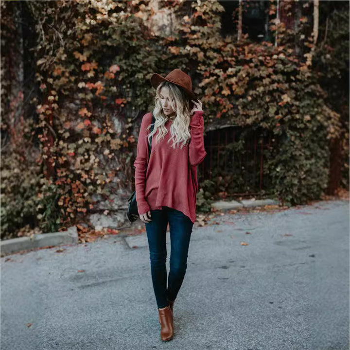 Dame oversized strikpullover Stilla