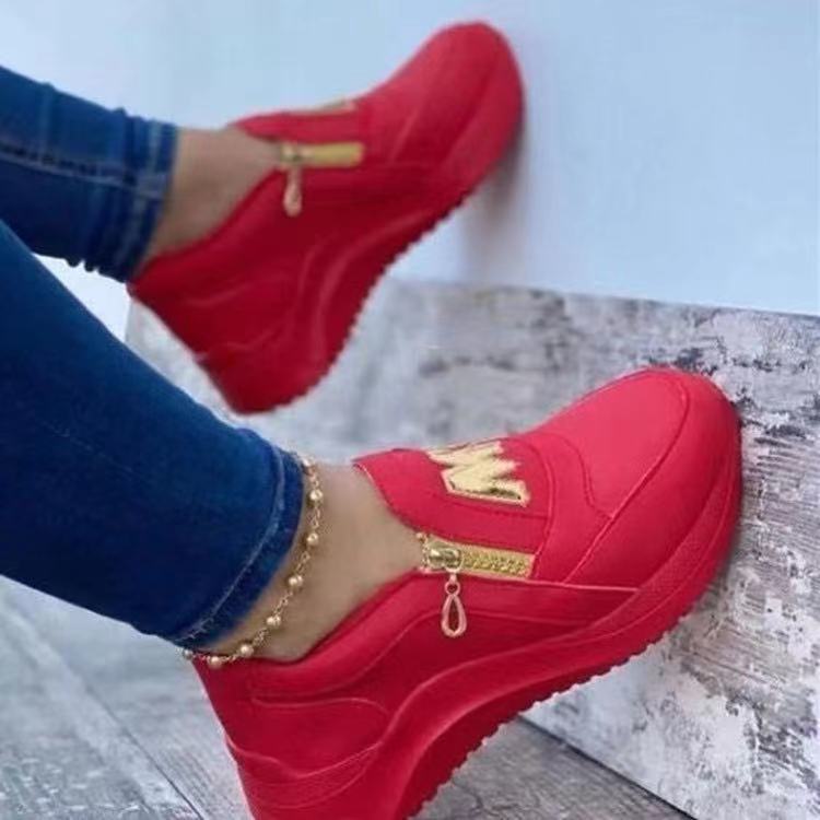 Damer Mode Slip-On Sneakers med charmerende lynlås og dekorative accenter Stilla