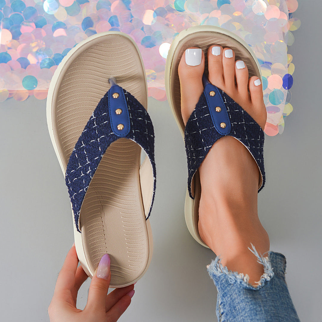 Dame flip flops med mode dekorationer og skridsikre såler Stilla