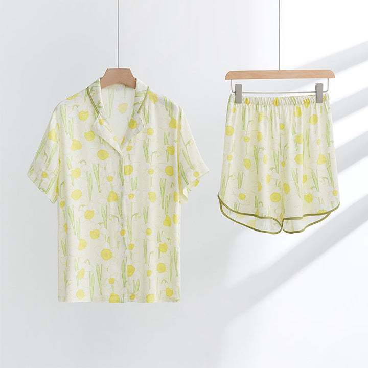 Dame Pyjamasæt med floralt design og åndbare egenskaber Stilla